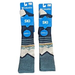 2 Pair NEW Columbia Thermolite Medium‎ Weight Ski Socks Men's Size L 10-13 $42